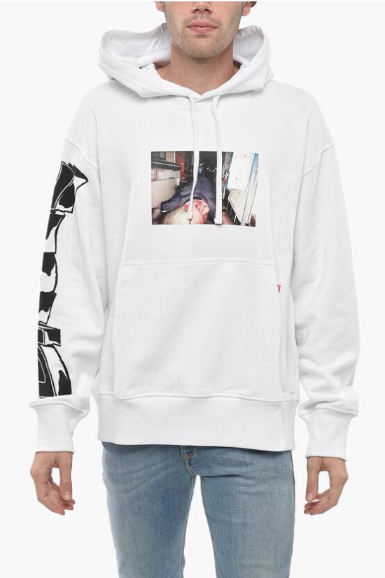  디젤 후드 티셔츠 A03592 0IEAX 100 White