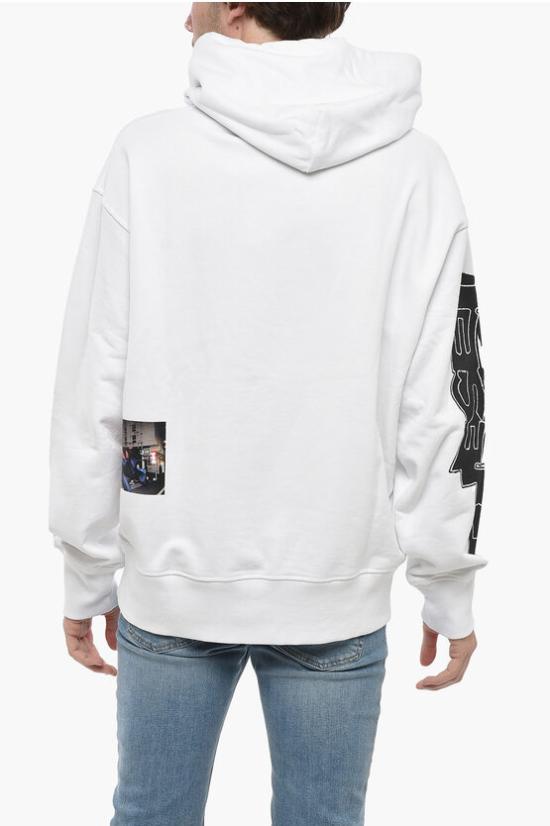  디젤 후드 티셔츠 A03592 0IEAX 100 White - DIESEL