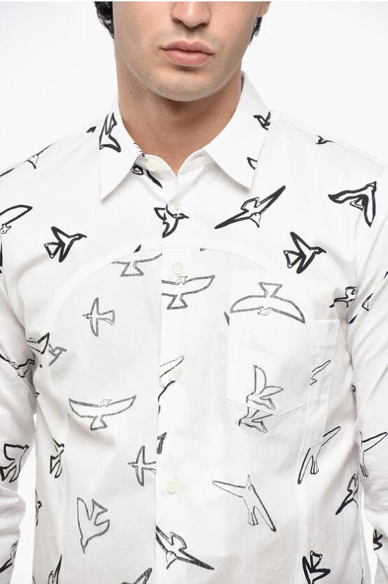  꼼데가르송 긴팔 셔츠 1N B012 WHBLK White - COMME DES GARCONS