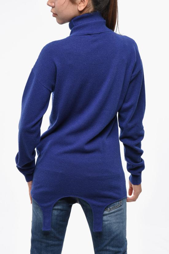  생로랑 캐시미어 터틀넥 스웨터 806969 YALL2 4069 Blue - SAINT LAURENT