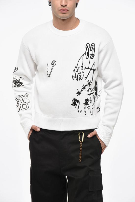  1989 스튜디오 스웨터 MFW24402SCRIBBLEWHITE White