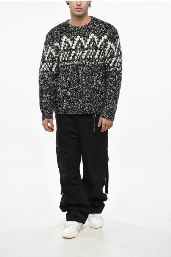  울리치 스웨터 CMWOKNT302MRTD0015BLW Black White - WOOLRICH