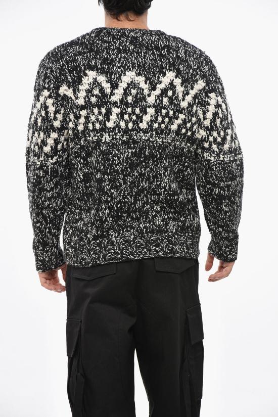  울리치 스웨터 CMWOKNT302MRTD0015BLW Black White - WOOLRICH