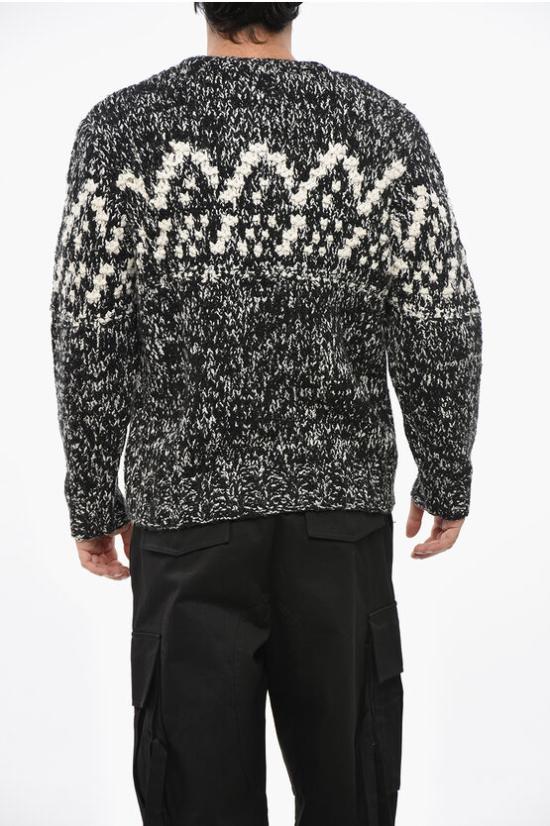  울리치 스웨터 CMWOKNT302MRTD0015BLW Black White - WOOLRICH