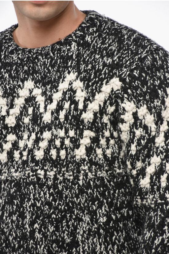  울리치 스웨터 CMWOKNT302MRTD0015BLW Black White - WOOLRICH