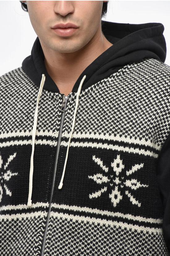  준야 와타나베 꼼데가르송 후드 티셔츠 WNT901100BLKXBLKOFFW Black White - JUNYA WATANABE COMME DES GARCONS