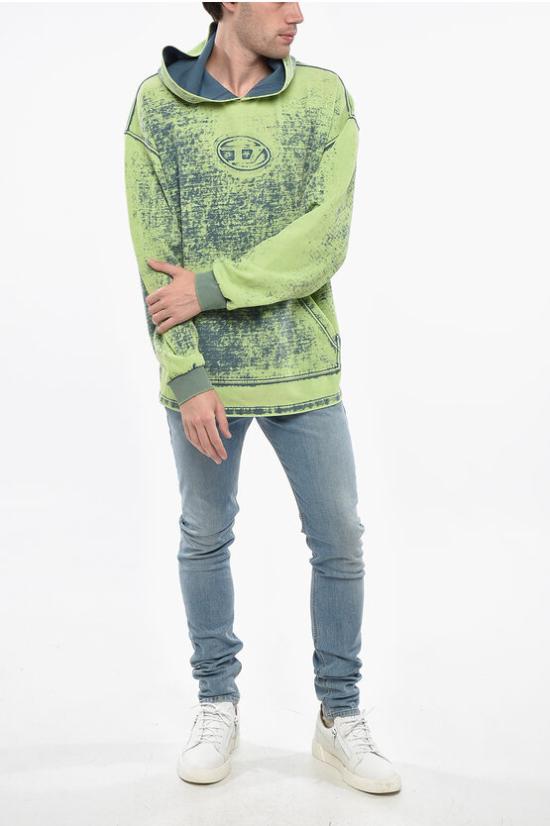  디젤 후드 티셔츠 A14972 0NMAZ 8MSA Green - DIESEL