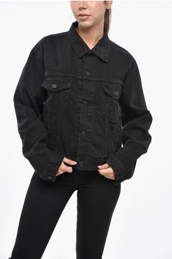  발렌시아가 데님 자켓 790869TQW54 1071 Black - BALENCIAGA