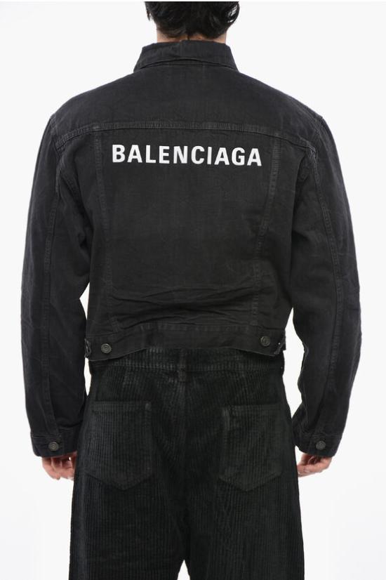  발렌시아가 데님 자켓 790869TQW54 1071 Black - BALENCIAGA