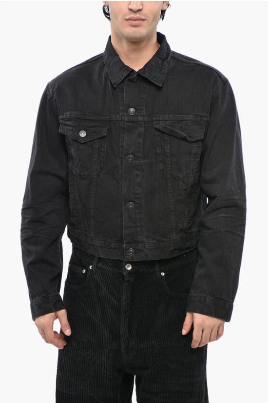  발렌시아가 데님 자켓 790869TQW54 1071 Black - BALENCIAGA