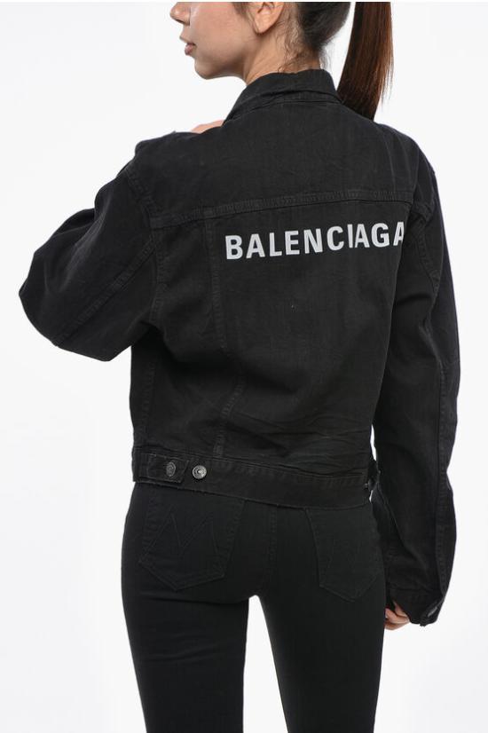  발렌시아가 데님 자켓 790869TQW54 1071 Black - BALENCIAGA