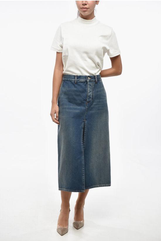  발렌시아가 데님 스커트 556741 TXE08 9018 Light blue - BALENCIAGA