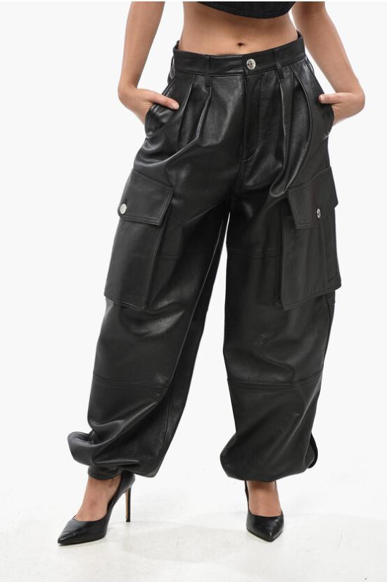  디스퀘어드2 가죽 팬츠 S75KB0315SY1623900 Black