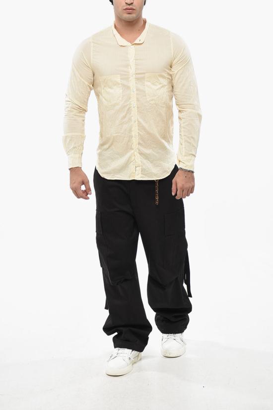  폴하든 긴팔 셔츠 COLLARLESS SHIRT CREAM N Beige - PAUL HARNDEN