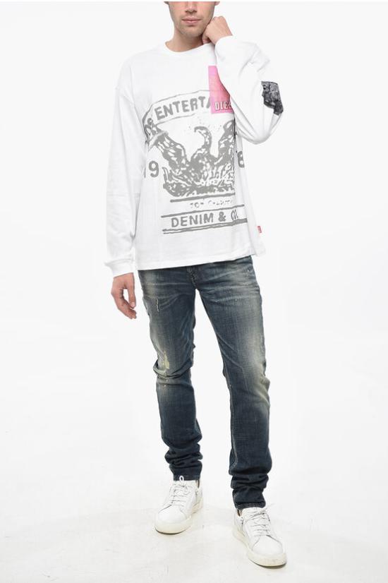  디젤 긴팔 티셔츠 A14876 0ALAX 100 White - DIESEL