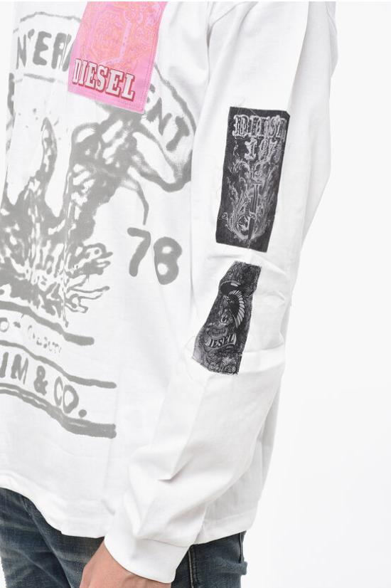  디젤 긴팔 티셔츠 A14876 0ALAX 100 White - DIESEL