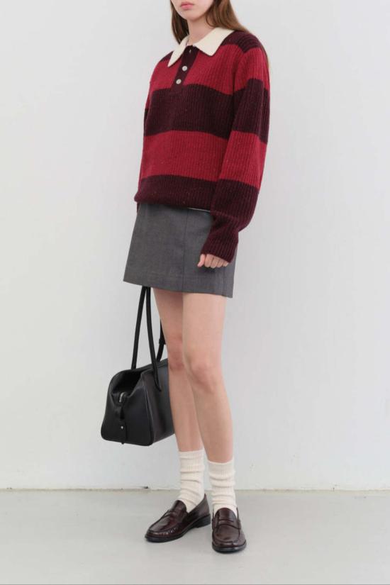  던스트 숏 스커트 우븐 미니 스커트 차콜 그레이 - DUNST