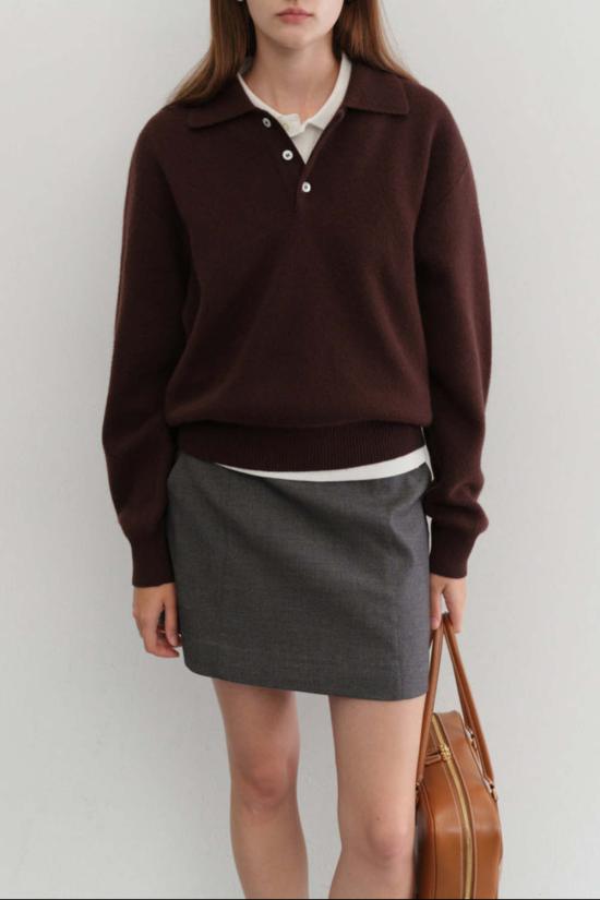  던스트 숏 스커트 우븐 미니 스커트 차콜 그레이