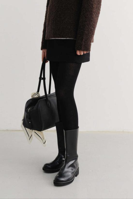  던스트 숏 스커트 울 미니 스커트 블랙 - DUNST