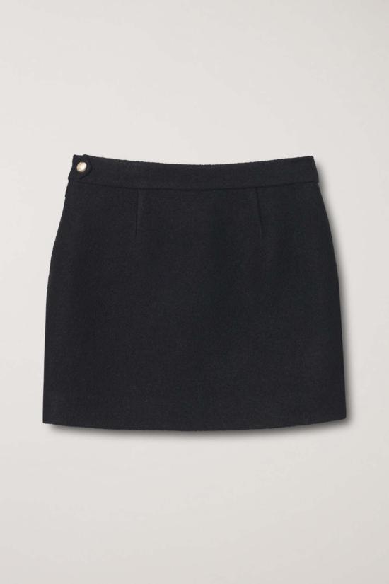  던스트 숏 스커트 울 미니 스커트 블랙 - DUNST