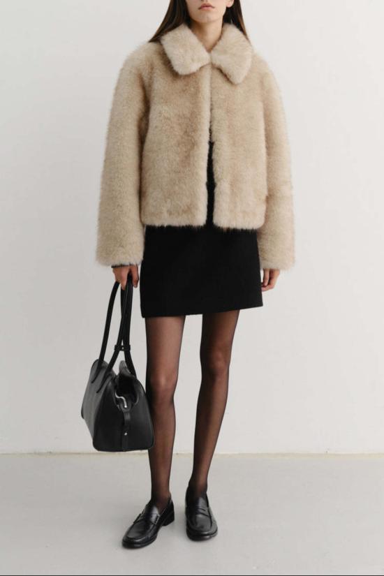  던스트 숏 스커트 울 미니 스커트 블랙 - DUNST