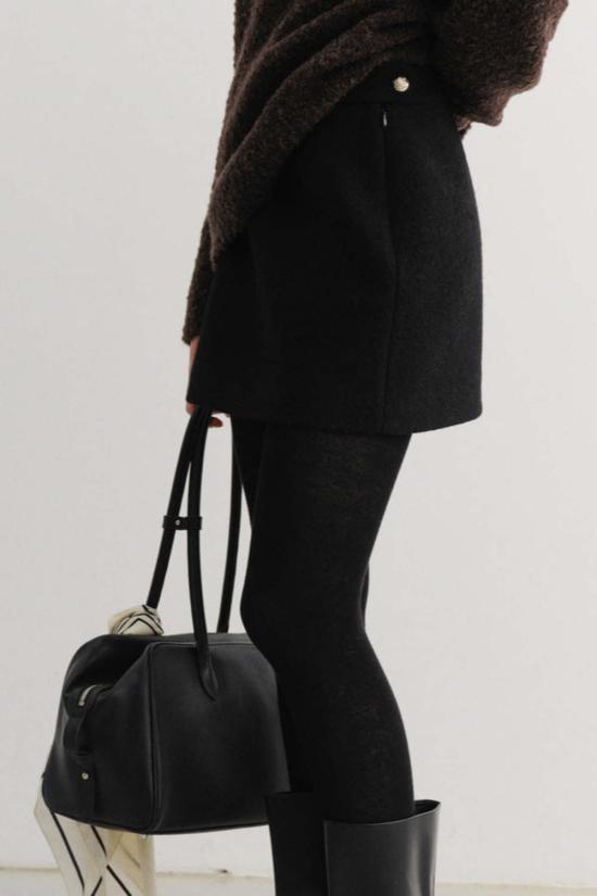  던스트 숏 스커트 울 미니 스커트 블랙