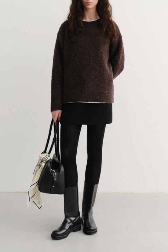  던스트 숏 스커트 울 미니 스커트 블랙 - DUNST