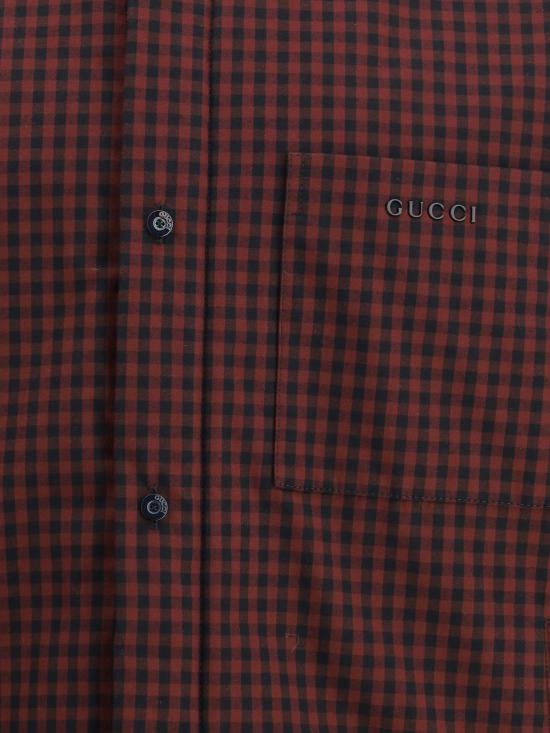 25FW 구찌 체크 깅엄 패딩 자켓 셔츠 836251Z7ATD 5333 BORDEAUX - GUCCI