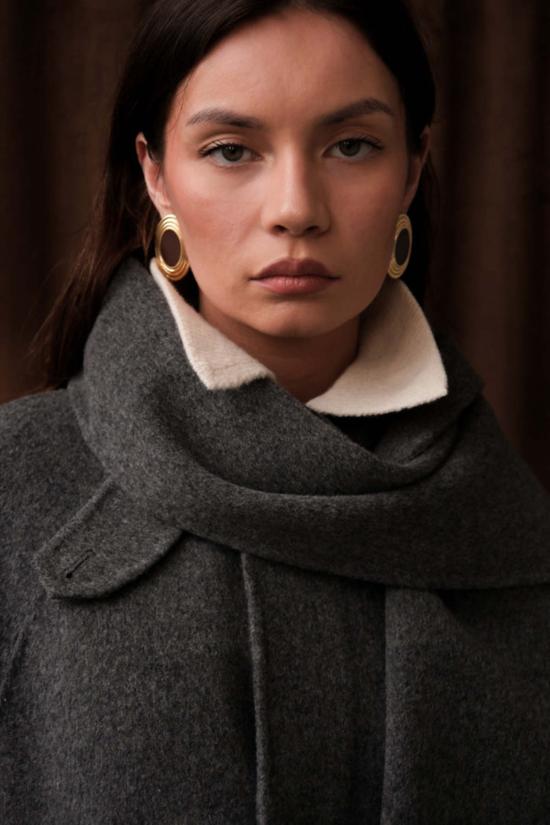  던스트 코트 핸드메이드 캐시미어 머플러 맥  멜란지 그레이 - DUNST