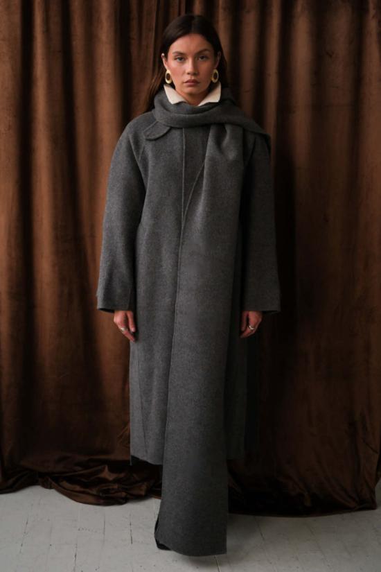  던스트 코트 핸드메이드 캐시미어 머플러 맥  멜란지 그레이 - DUNST