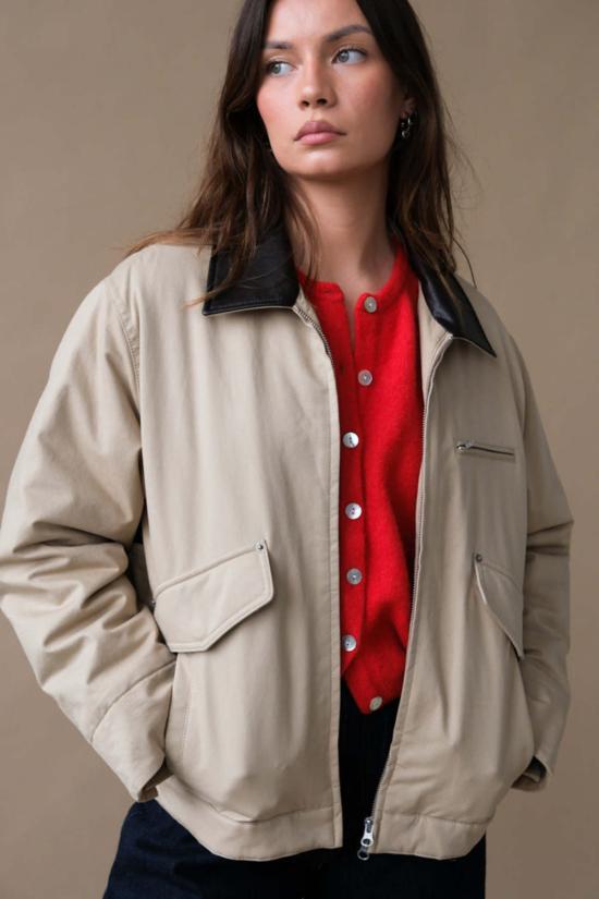  던스트 봄버 자켓 캔버스 워크 재킷 베이지