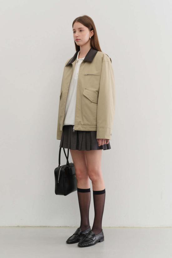  던스트 봄버 자켓 캔버스 워크 재킷 베이지 - DUNST