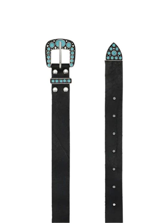  포르텔라 레귤러 벨트 텔마 송아지 가죽 터키석 - FORTELA