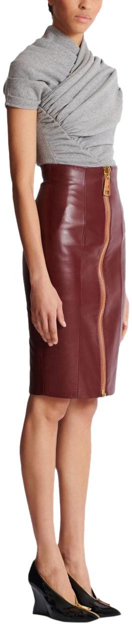 25FW 발망 미디 스커트 FF0LC266LD633AR PURPLE - BALMAIN