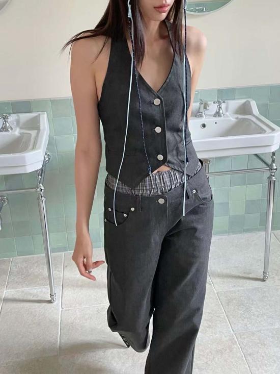  더 엔케이씨 스토어 데님 팬츠 Nkc 스토어 레이븐 팬츠 블랙 데님 - The NKC Store