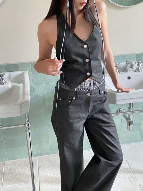  더 엔케이씨 스토어 데님 팬츠 Nkc 스토어 레이븐 팬츠 블랙 데님 - The NKC Store