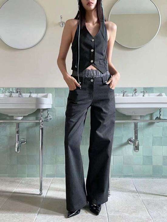  더 엔케이씨 스토어 데님 팬츠 Nkc 스토어 레이븐 팬츠 블랙 데님 - The NKC Store