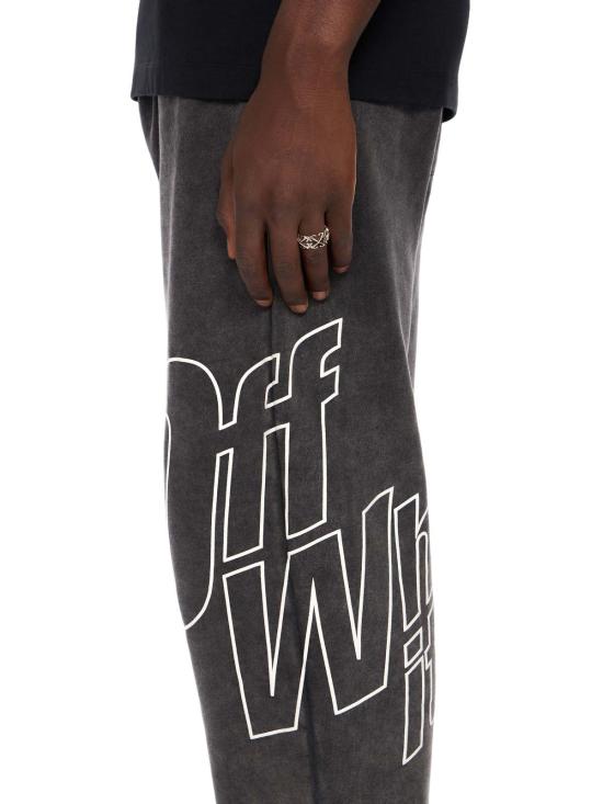  오프화이트 트레이닝/조거 팬츠 오프 화이트 아웃라인 애로우 스웨트팬츠 빈티지 블랙 - OFF WHITE