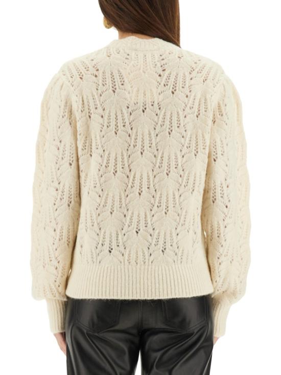 25FW 이자벨마랑에뚜왈 레이스 니트 퍼프 슬리브 크루넥 스웨터 PU0727FA C3L08E23EC Neutrals - ISABEL MARANT ETOILE