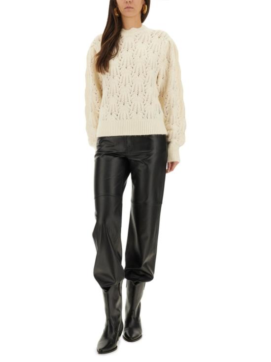 25FW 이자벨마랑에뚜왈 레이스 니트 퍼프 슬리브 크루넥 스웨터 PU0727FA C3L08E23EC Neutrals - ISABEL MARANT ETOILE