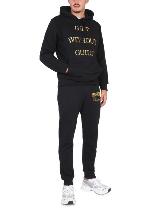 모스키노 후드 티셔츠 17887228 6555 Black - MOSCHINO