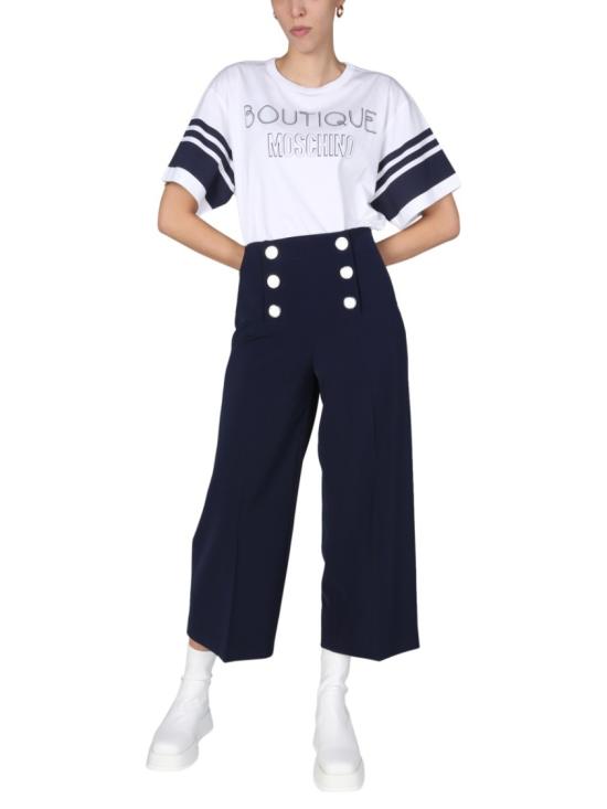  모스키노 스트레이트 팬츠 03131124 0290 Black - MOSCHINO