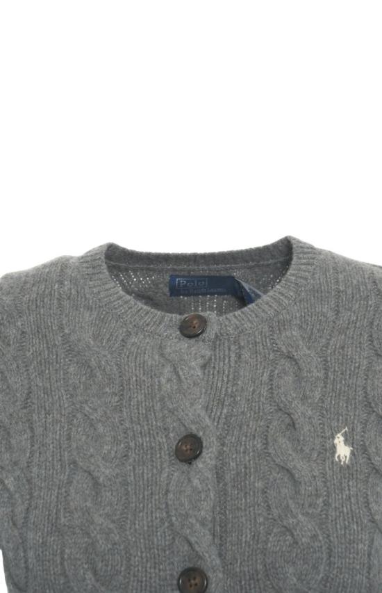 25FW 폴로 랄프로렌 로고 자수 크루넥 가디건 211 972104 Grey - POLO RALPH LAUREN