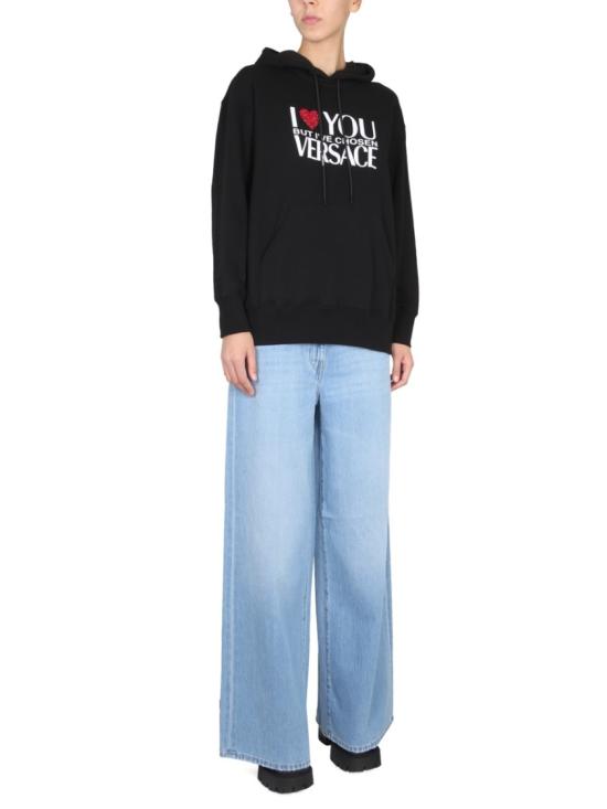  베르사체 후드 티셔츠 1007267 1A054031B000 Black - VERSACE