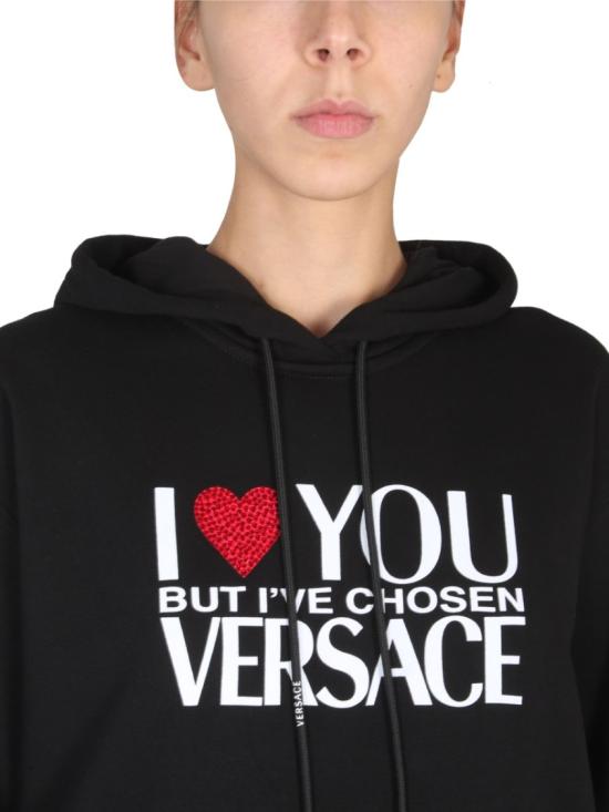  베르사체 후드 티셔츠 1007267 1A054031B000 Black - VERSACE
