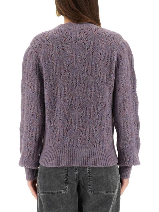 25FW 이자벨마랑에뚜왈 레이스 니트 퍼프 슬리브 크루넥 스웨터 PU0727FA C3L08EMUBU Grey - ISABEL MARANT ETOILE