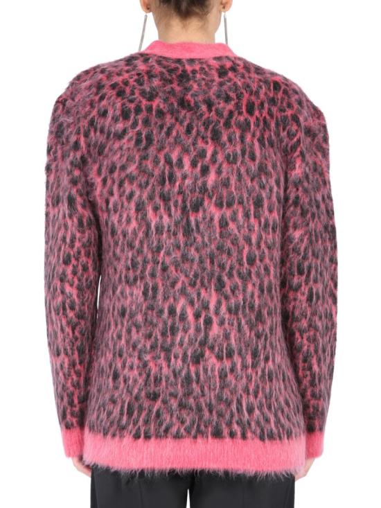  생로랑 레오파드 니트 가디건 633897 YATA25860 Pink - SAINT LAURENT