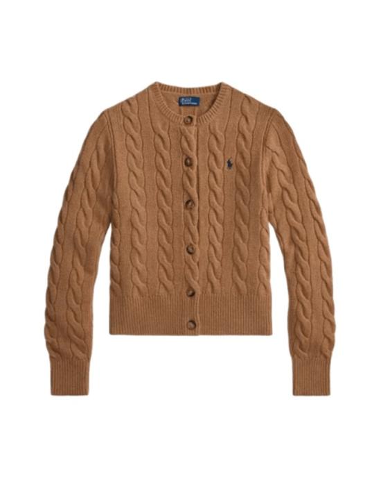 25FW 폴로 랄프로렌 로고 자수 크루넥 가디건 211972104 Brown