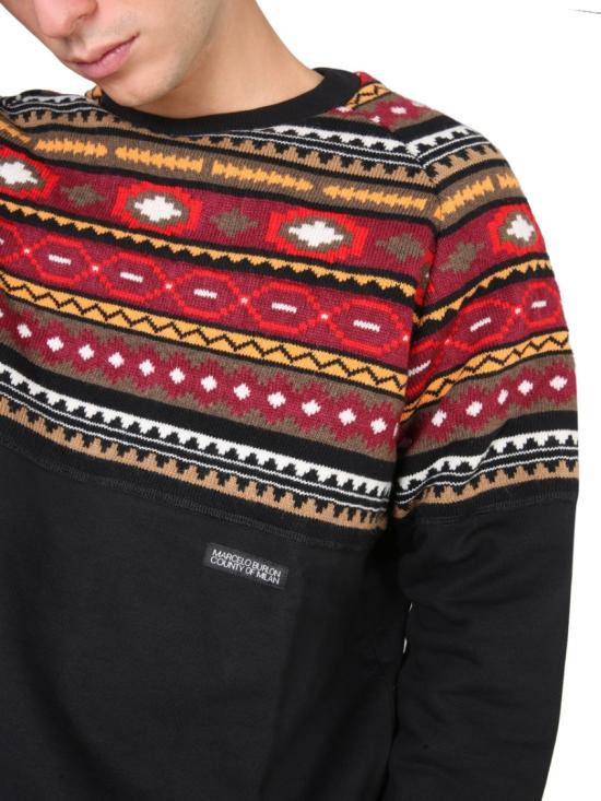 마르셀로 불론 긴팔 티셔츠 CMHE037 F21KNI0011027 Black - MARCELO BURLON