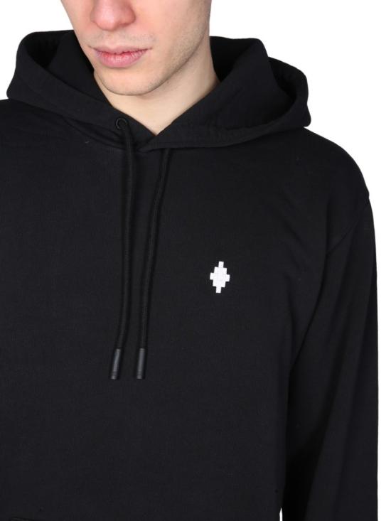  마르셀로 불론 후드 티셔츠 CMBB007 C99FLE0021001 Black - MARCELO BURLON